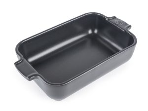 Fuente cerámica horno rectangular "Appolia" color pizarra, 22 cm