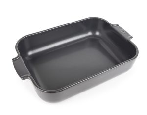 Fuente cerámica horno rectangular "Appolia" color pizarra 36 cm