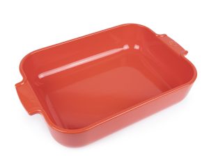 Fuente ceramica para horno rectangular 36 cm, color rojo , Appolia