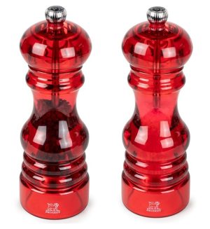 Duo molinillos MS + MP, mod. Nancy Podium, 18 cm , acrílico rojo, edición especial Peugeot